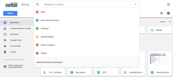 Google Drive busca de arquivos