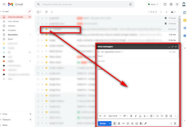 Encaminhar como anexo no GMail Netbit Pro Google Workspace